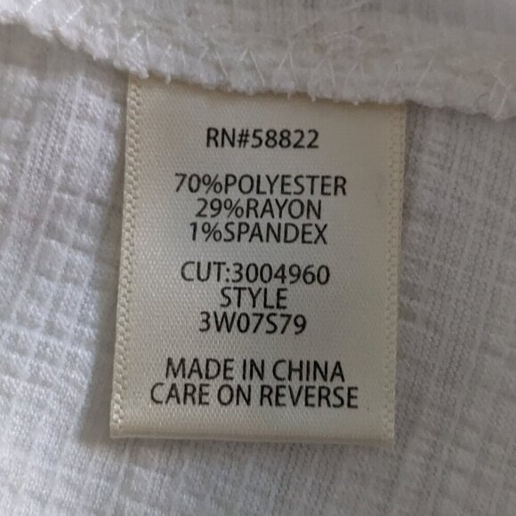 Max Studio Top Size 3X White Cinched Sleeve Jersey Dropped-Shoulder Blouse NWT - Picture 11 of 14